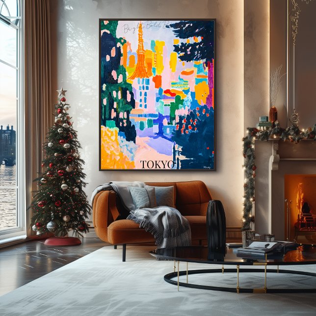Poster Tóquio - Skyline com Torre no Estilo Artístico Fau (Criador carregado)