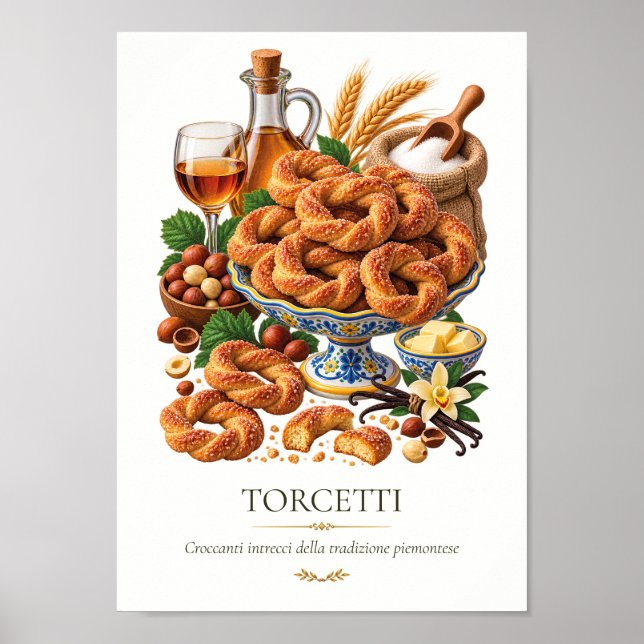 Poster Torcetti – Vintage Italian Dessert (Frente)