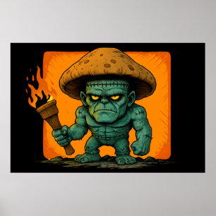 Poster Torch & Temper – Design do Monstro Cogumelo