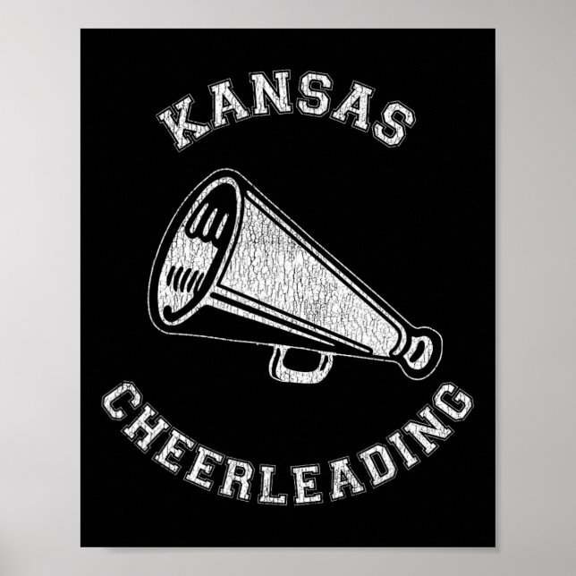 Poster Torcida do Kansas Angustiado Retro Cheerleader dos (Frente)
