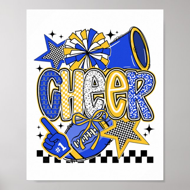 Poster Torcida Pé Cheerleading Líder de Torcida Azul Mulh (Frente)