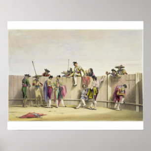Pôster Toreros que Reposing entre os touros, 1865 (cor l