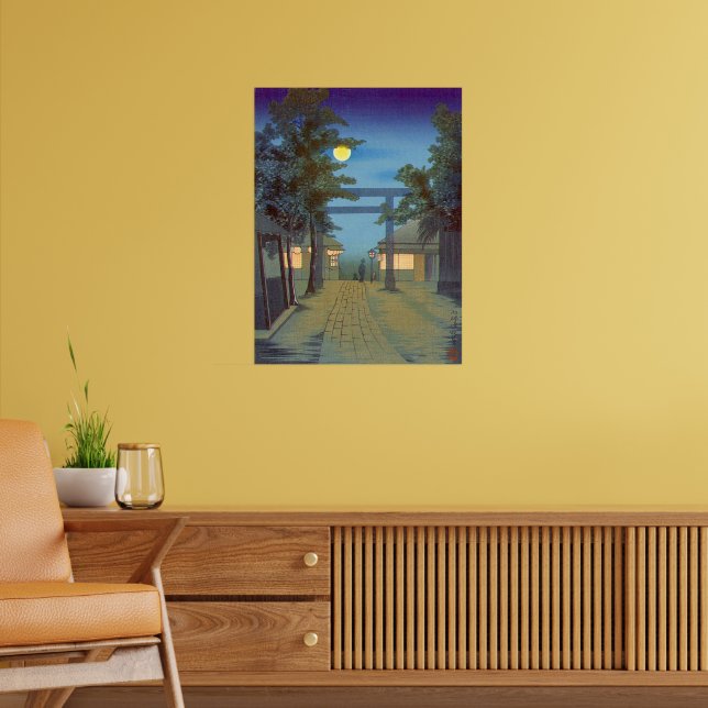 Poster Torii e Lua Cheia Kobayashi Kiyochika Por volta de (Sala de Estar 2)