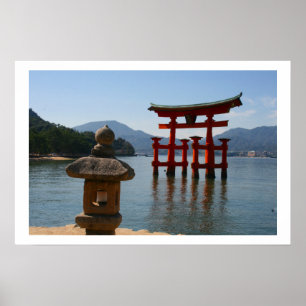 Poster torii japão do itsukushima