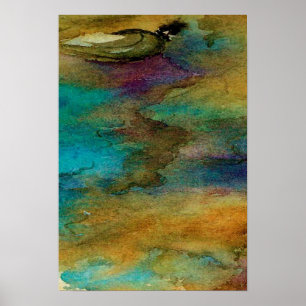 Poster Tornado Fury abstrato aqucolor pintura