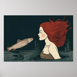 Poster Tornando-se uma Sereia. Beijado pelo Rei dos Peixe