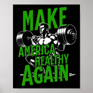 Poster Torne a América saudável de novo e pesado Gym Fitn