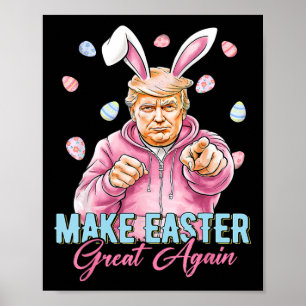 Poster Torne a Páscoa Grande Novamente Coelhinho Engraçad