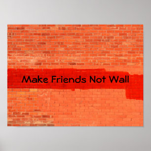 Poster "Torne Amigos Não Muros" Diversão Legal Única