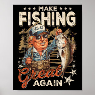 Poster Torne Engraçado O Excelente De Pesca Da Bandeira A