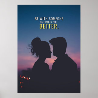 Poster Torne-me melhor Romântico Casal Citação de Amor Po