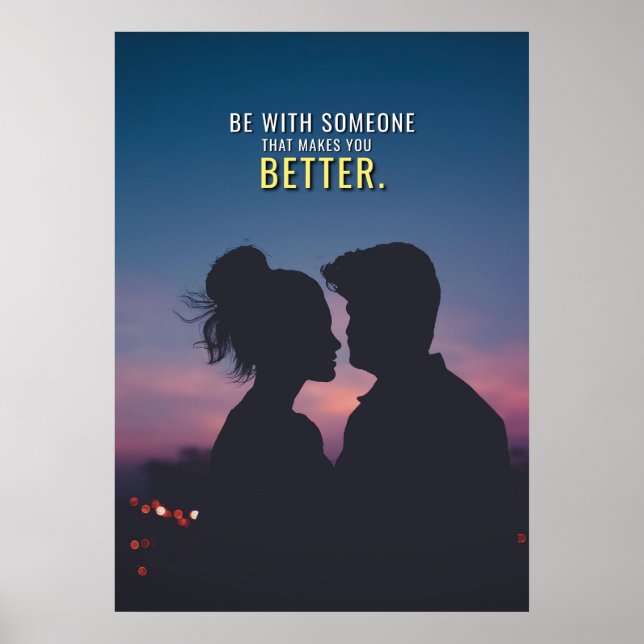 Poster Torne-me melhor Romântico Casal Citação de Amor Po (Frente)