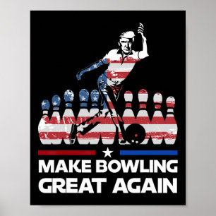 Poster Torne o Boliche Ótimo Novamente Camisa Trump Engra