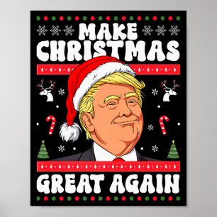 Poster Torne o Natal Grande Novamente Engraçado Donald Tr