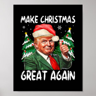 Poster Torne o Natal Grande Novamente Funny Santa Trump 2
