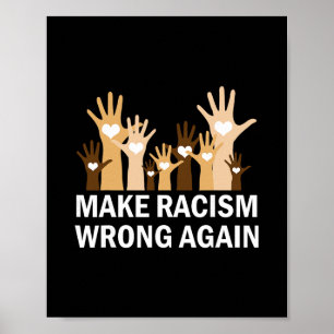 Poster Torne o Racismo Errado Novamente Anti-ódio Resista