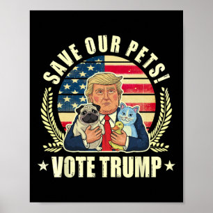 Poster Torne Os Animais Seguros A Votar Para Trump Vance 