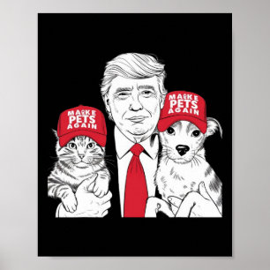 Poster Torne os animais seguros na eleição Mega Trump Eng