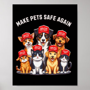 Poster Torne Os Animais Seguros Novamente Engraçados Elei