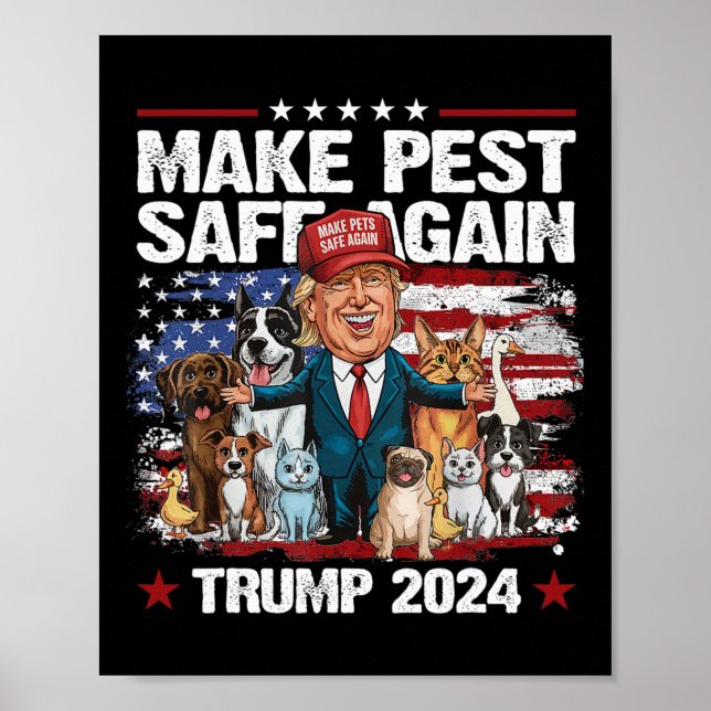 Poster Torne Os Animais Seguros Novamente Trump 2024 Salv (Frente)