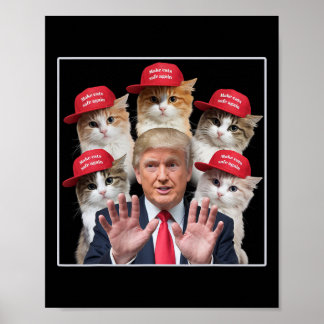 Poster Torne Os Gatos Seguros Novamente Trump 2024 Red Ha