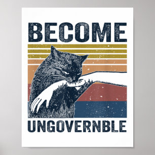 Poster Torne-se ingovernável - Gato Negro Mordendo Mão En
