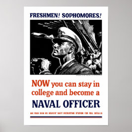 Poster Torne-Se Um Oficial Naval - Recrutamento WW2