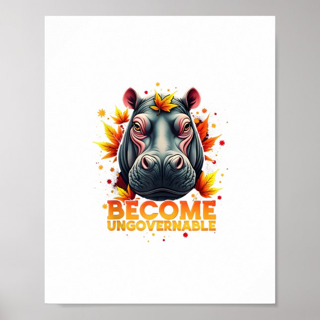 Poster Torne-se um Retro Bebê Anônimo Hippo Moo Deng Autu (Frente)