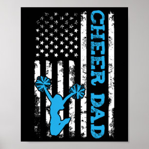 Poster Torneio Pai EUA Bandeira Americana Cheerleader Pai