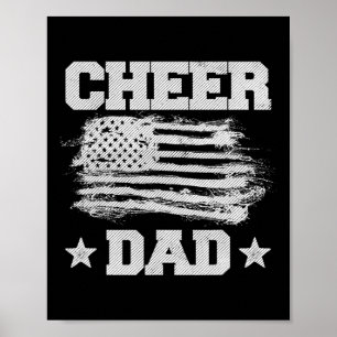 Poster Torneio Pai Vintage Bandeira Americana Pai Cheerle