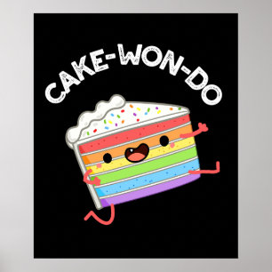 Poster Torneira de Bolo Engraçado Taekwondo Cake Pun Dark