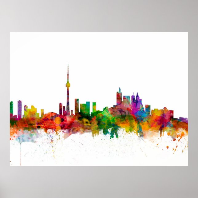 Pôster Toronto Canada Skyline (Frente)
