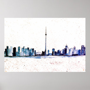 Poster Toronto Canada Skyline Vintage CN Tower