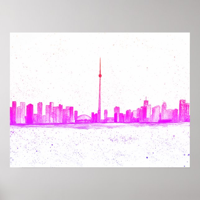 Poster Toronto Canada Skyline Vintage CN Tower (Frente)