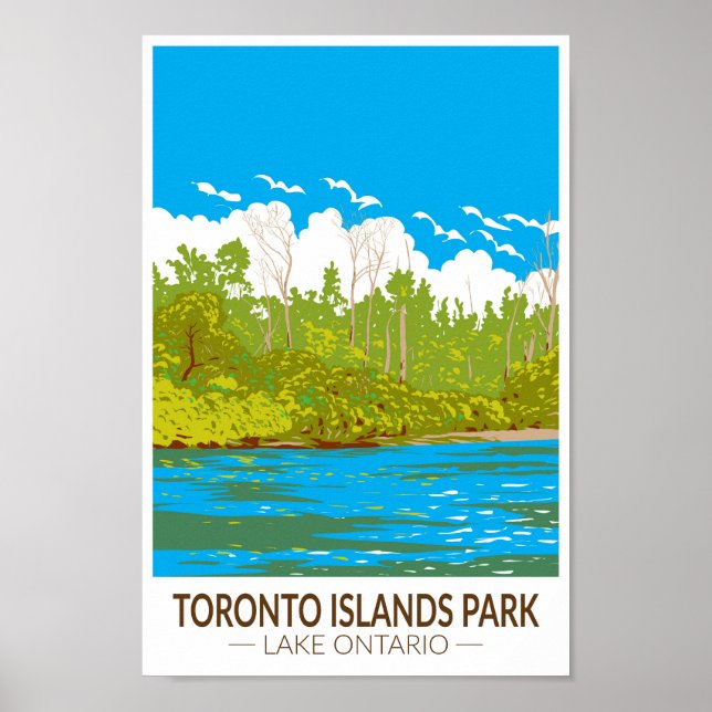 Poster Toronto Islands Park Viagem Art Vintage (Frente)