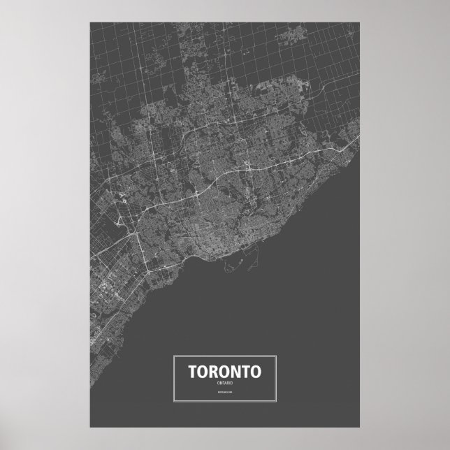 Poster Toronto, Ontário (branco a preto) (Frente)