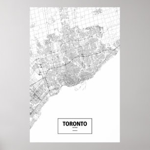 Pôster Toronto, Ontário (preto no branco)