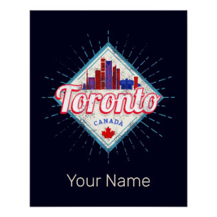 Pôster Toronto Skyline Ontario Retro Canada Vintage