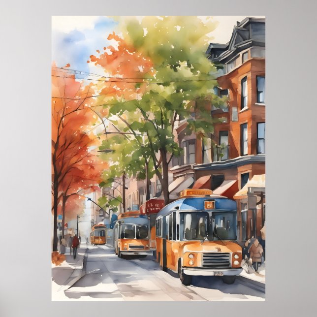 Poster Toronto watercolor art (Frente)