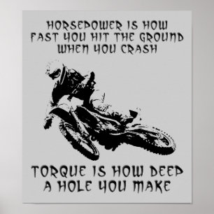 Pôster Torque Hole Dirt Bike Motocross Cartaz Sinal Diver