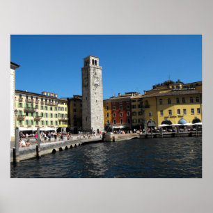 Pôster Torre Apponale e porto em Riva del Garda.