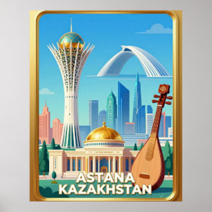 Poster Torre Bayterek de Astana Viagem