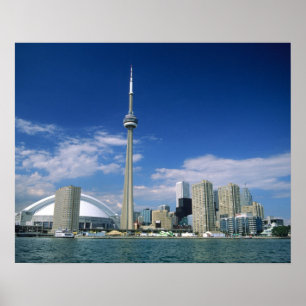 Poster Torre CN e Skydome em Toronto, Ontário,