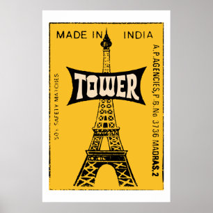 Pôster TORRE (cobrir indiano da caixa de fósforos do