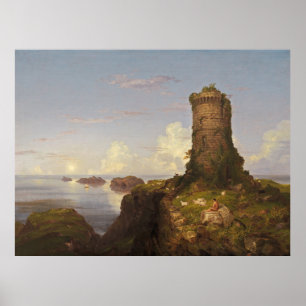 Poster Torre Costeira Italiana & Arruinada - Thomas Cole