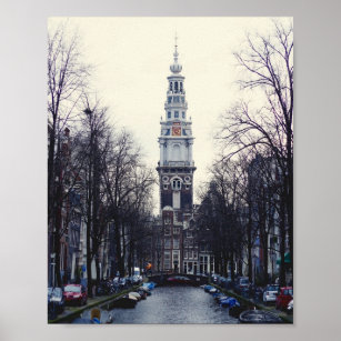 Poster Torre da Igreja do Canal Zuiderkerk de Amsterdã