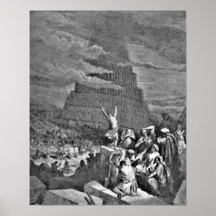 Pôster Torre da ilustração de Gustave Dore da bíblia d