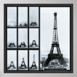Poster Torre de Gustav Eiffel em construção