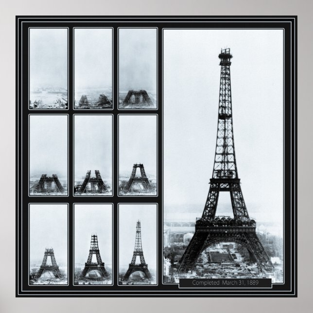 Poster Torre de Gustav Eiffel em construção (Frente)