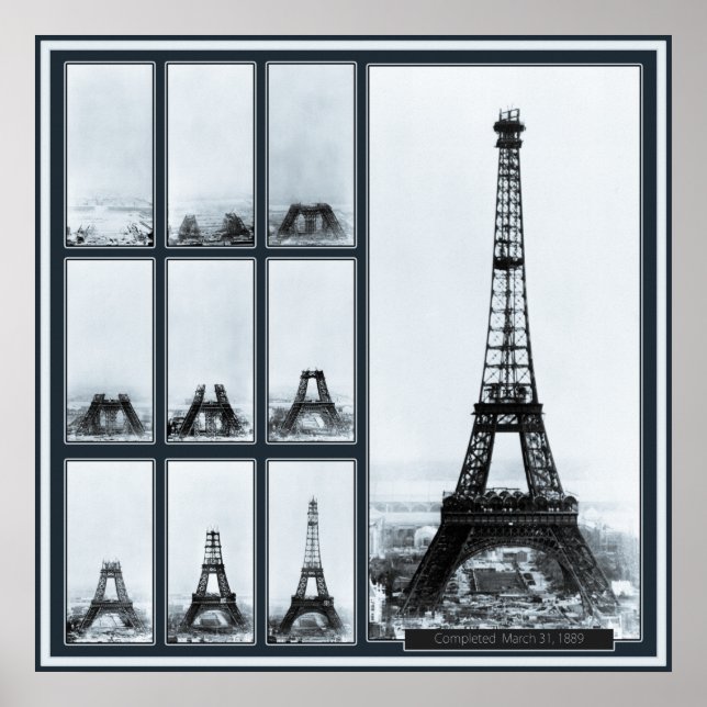Poster Torre de Gustav Eiffel em construção (Frente)